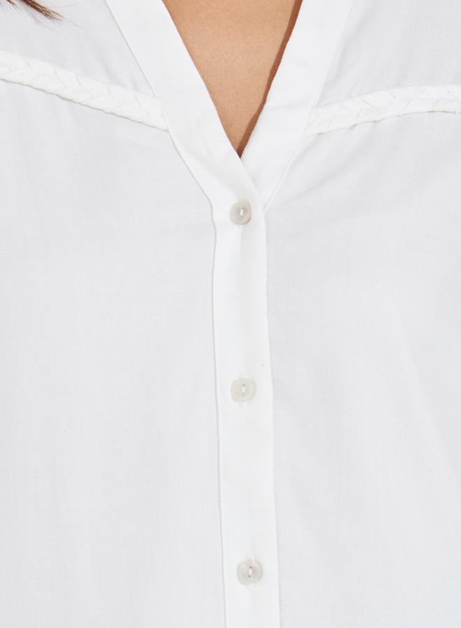 Styli Twill Relaxed Fit Shirt with Braiding Detail - Image 3