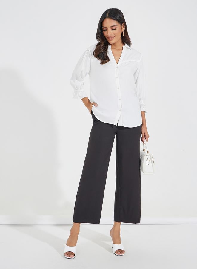 Styli Twill Relaxed Fit Shirt with Braiding Detail - Image 2