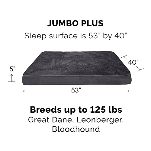 Furhaven Replacement Dog Bed Cover Terry Suede Mattress Machine Washable Gray Jumbo Plus XXLarge - Image 3