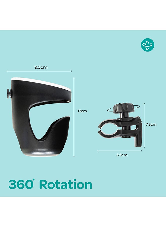 Moon Universal Cup Holder 360 Degree Rotating, Black - Image 3
