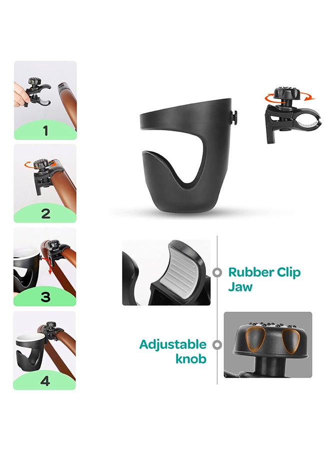 Moon Universal Cup Holder 360 Degree Rotating, Black - Image 2