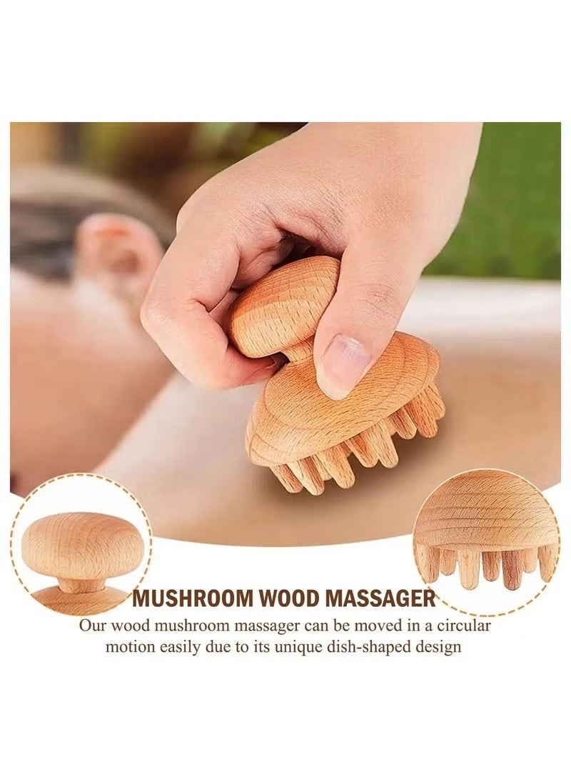 كيوومي 6 قطع الخشب طقم العلاج أدوات التدليك عدة الخشب مدلك الأسطوانة غوا شا الأسطوانة لتخفيف الآلام أدوات نحت الجسم - Image 5
