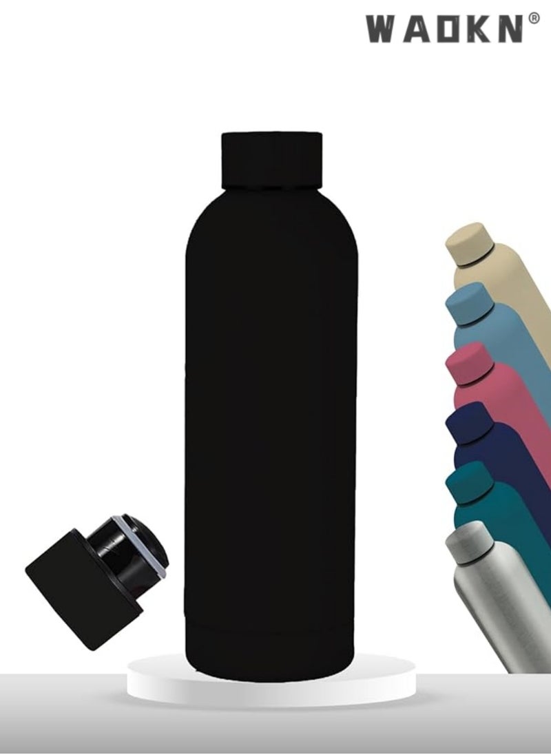 WAOKN Water Bottle Stainless Steel, Drinking Thermos Double Wall Insulated Water Bottles for Hot and Cold Water Kids School Hydro Flask Metal Water Bottle for Gym Office Water Bottle  - Image 1
