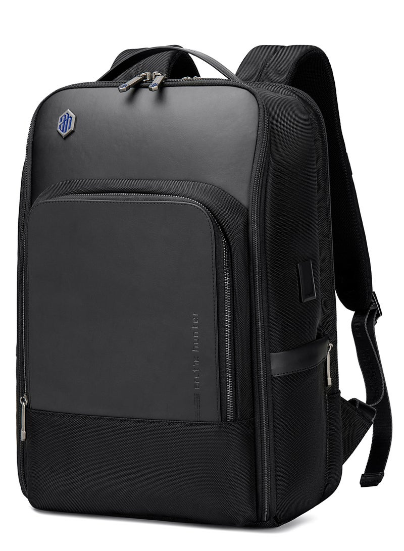 ARCTIC HUNTER Business Backpack for Men Laptop Bag Office Travel Backpack iPad and Clothing Pocket Anti Theft Water Resistant Backpack with USB Port B00403 Black - Image 1