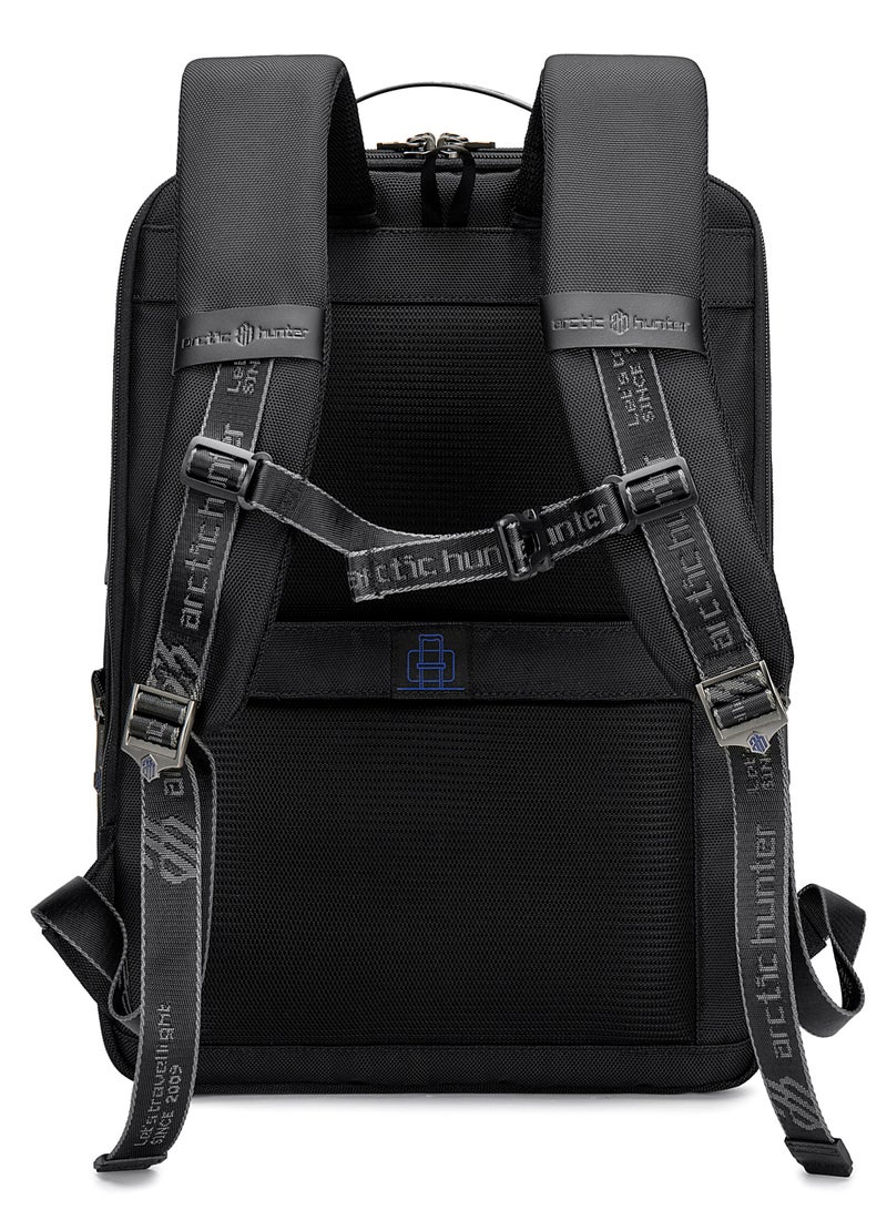 ARCTIC HUNTER Business Backpack for Men Laptop Bag Office Travel Backpack iPad and Clothing Pocket Anti Theft Water Resistant Backpack with USB Port B00403 Black - Image 5