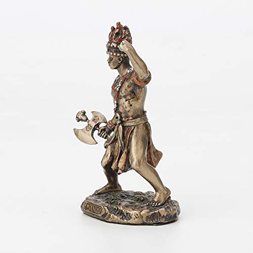 Veronese Design 3 1/2 Inch Chango Santeria Orisha God of Fire, Thunder, Lightening and War Cast Resin Hand Painted Antique Bronze Finish Statue Home Decor - Image 2
