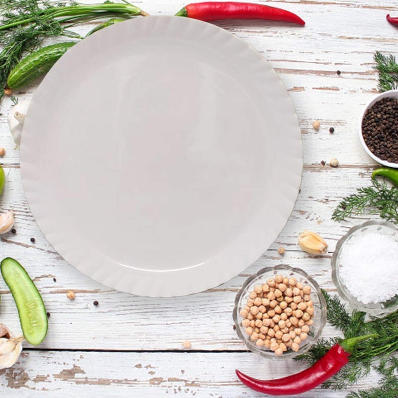 PRIZMA Plastic Plates - 12 Pieces, White - Image 1