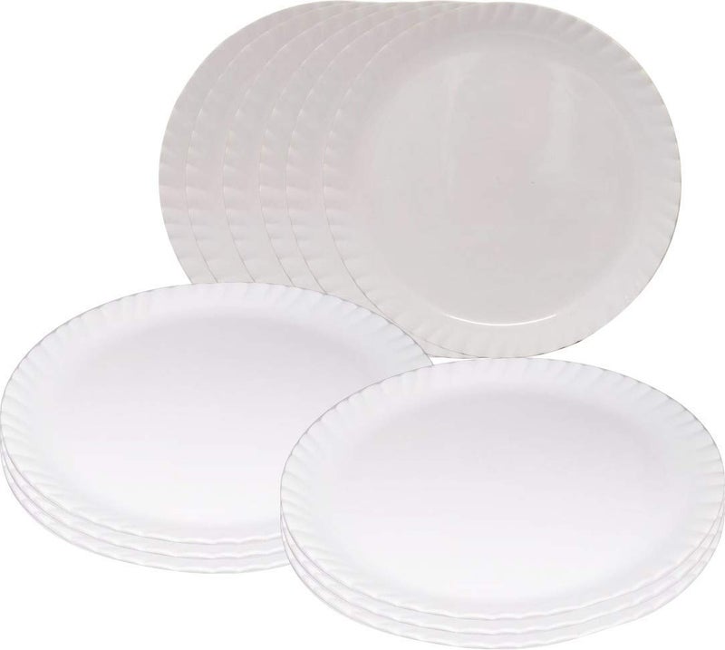 PRIZMA Plastic Plates - 12 Pieces, White - Image 4