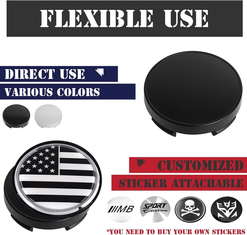 KitsPro 2.15Inch 55MM Wheel Center Caps for Ford 6M211003AA Rim Hub Caps, Pack of 4 (Matte Black, Outer 55MM, Inner 51MM) - Image 5