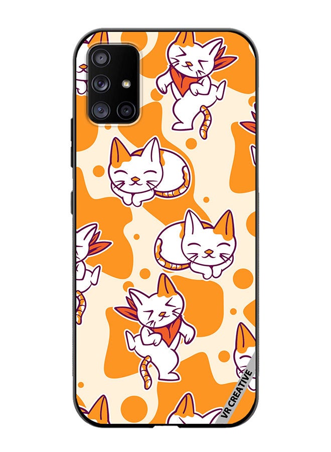 VR CREATIVE Protective Case Cover For Samsung Galaxy A71 5G Chilling Cat Pattern Design Multicolour - Image 1