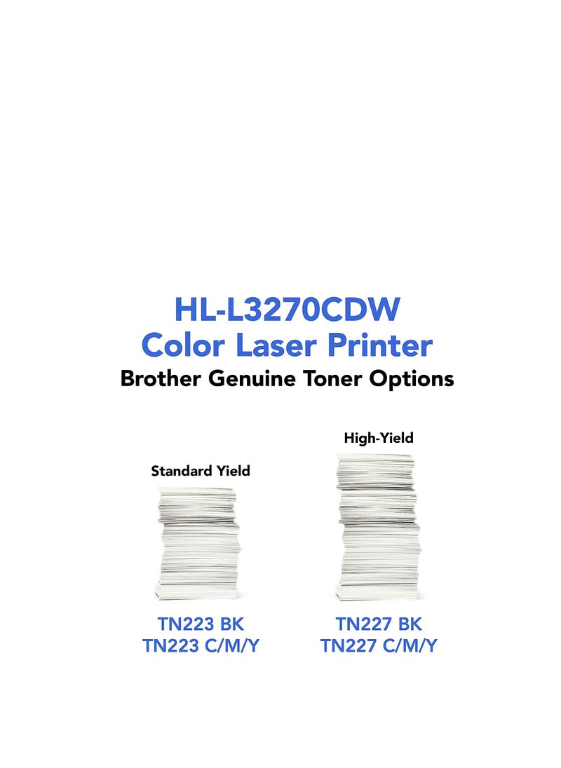 HL-L3270CDW Compact Wireless Digital Color Printer with NFC, Mobile Device and Duplex Printing