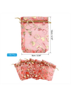 Heart Printed Organza Bags, 100 Pcs 4.72x3.5 Inch Drawstring Mini Pouches Favor Gift Candy Jewelry Bags for Christmas Thanksgiving Festival Party Wedding, Red - pzsku/ZF302955DD11D5880C790Z/45/_/1741095290/dfbc0cc5-5fb3-45c9-9861-ce06c36df79f