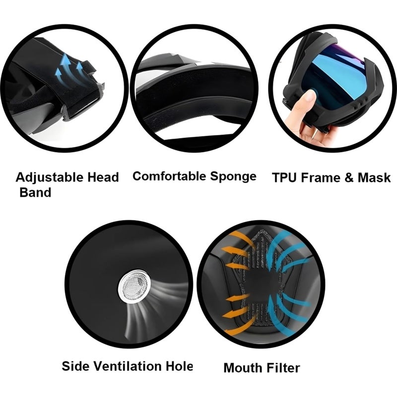 Asryd نظارات موتوسيكل ASRYD الصفراء نظارات دراجة نارية نظارات موتوكروس نظارات شمسية مقاومة للرياح نظارات ATV مقاومة للغبار نظارات سباق مقاومة للخدش (شفافة) - Image 3