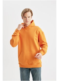 Man Comfort Fit Hooded Long Sleeve Knitted Sweat Shirt