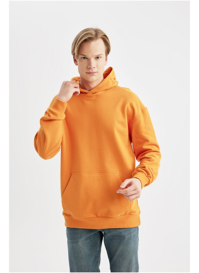 DeFacto - Man Comfort Fit Hooded Long Sleeve Knitted Sweat Shirt - Image 1