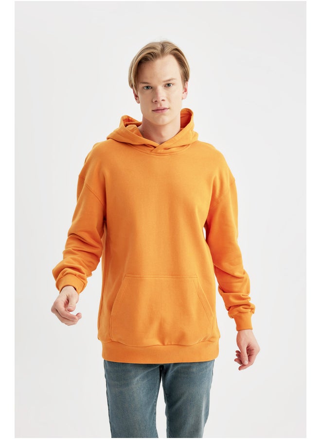 DeFacto - Man Comfort Fit Hooded Long Sleeve Knitted Sweat Shirt - Image 1