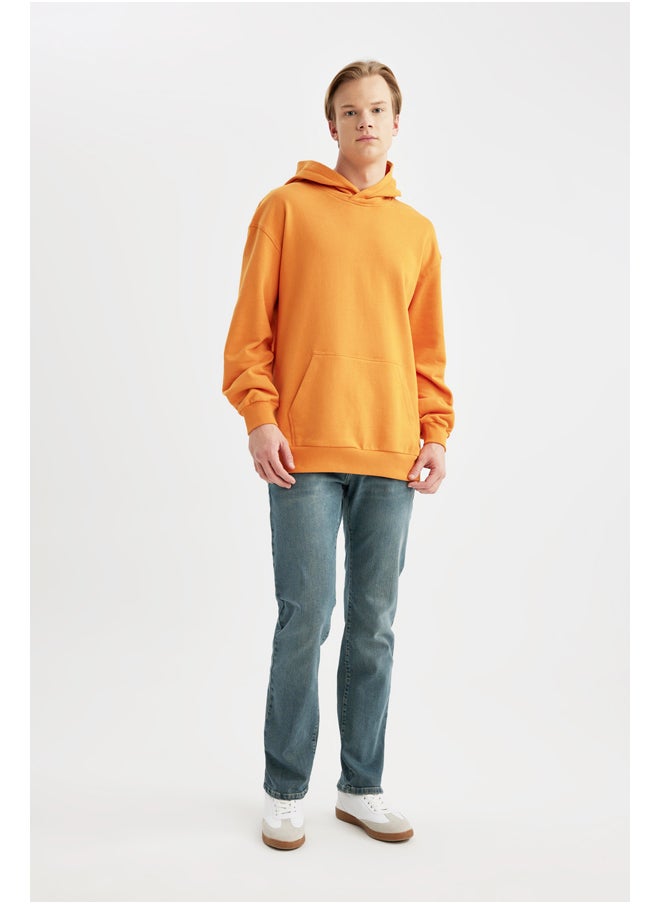 DeFacto - Man Comfort Fit Hooded Long Sleeve Knitted Sweat Shirt - Image 1