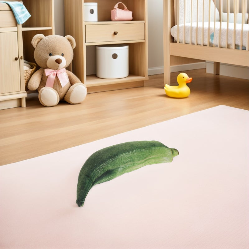 Plush 3d Pickle Throw Pillow - 19.85inch Okra Shaped Stuffed Toy - Stuffed Simulation Vegetable Cushion For Sofa Decoration Lumbar Support - Image 3