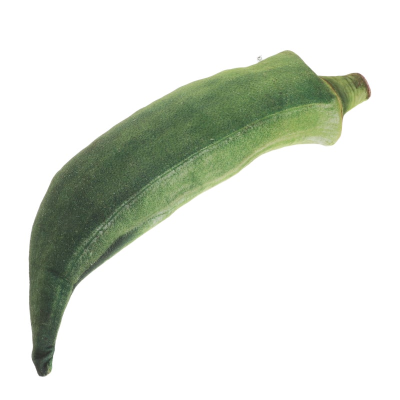 Plush 3d Pickle Throw Pillow - 19.85inch Okra Shaped Stuffed Toy - Stuffed Simulation Vegetable Cushion For Sofa Decoration Lumbar Support - Image 1