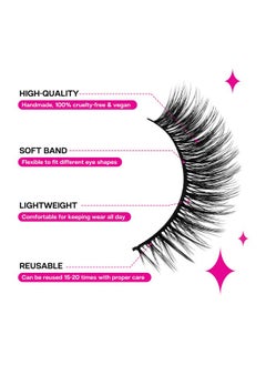 Calailis False Eyelash, Eye Makeup Lash 3D Faux Mink Fake Eyelash Long Natural Eyelashes 3 Pairs With 5G False Eyelash Glue (Cs30)  - Image 3