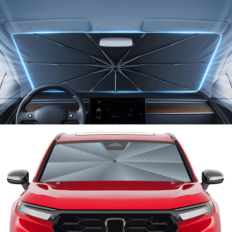 Autorder Windshield Sun Shade Umbrella for 20232026 Honda CRV CRV AccessoriesUpgraded Ice Crystal MaterialEasy Setup Umbrella Sunshade for Car Windshield100 Sun Blocking