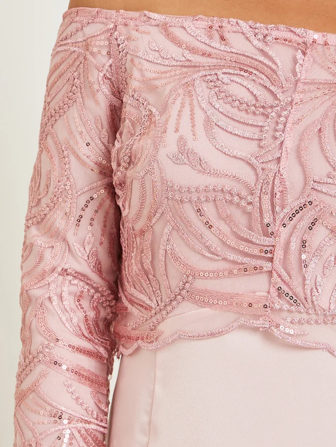 Styli  Styli Women Off Shoulder Embellished Maxi Party Dress for Women | Best Price UAE