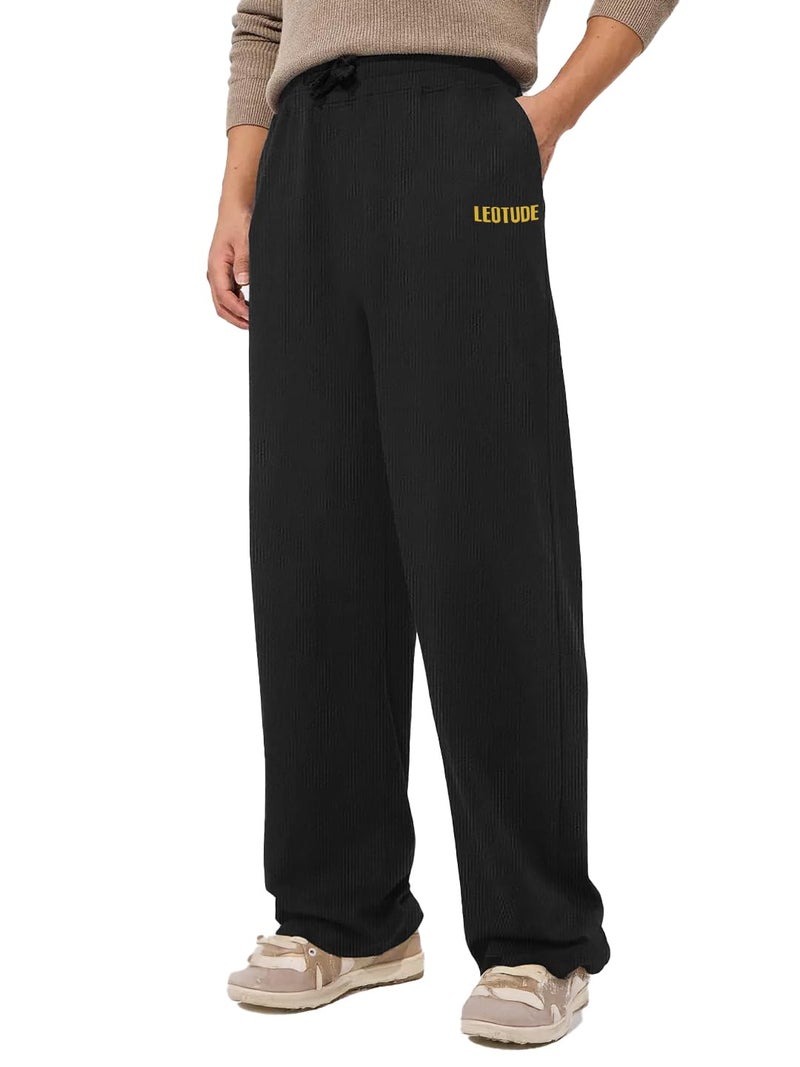 LEOTUDE Cottonblend Stylish & Breathable Athletic Track Pant Move Freely for Men (TRK_209_Marron_P_Charcole Black_XL) - Image 5