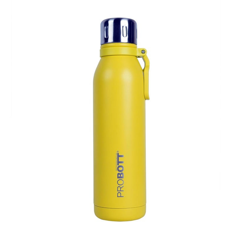 PROBOTT Probott Bolt Flask 700ml Thermosteel Hot & Cold Thermos Vacuum Flask Water Bottle for Girls, Yellow | Screw Cap | Leakproof | Gym | Sports | Office | College | School | Travel | Water, Tea, Coffee  - Image 1