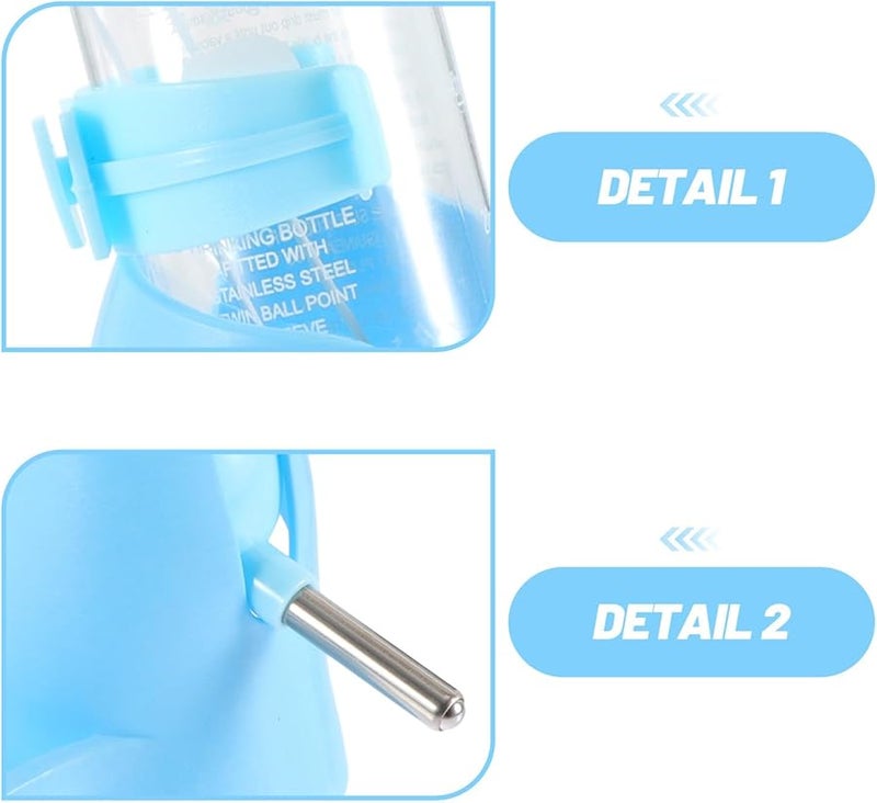 Hamster Water Bottle With Stand And Automatic Food Dispenser Blue Small Animal Feeding Accessories - Image 4
