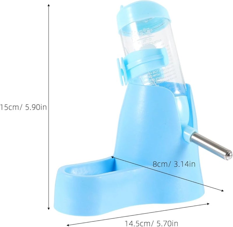 Hamster Water Bottle With Stand And Automatic Food Dispenser Blue Small Animal Feeding Accessories - Image 3