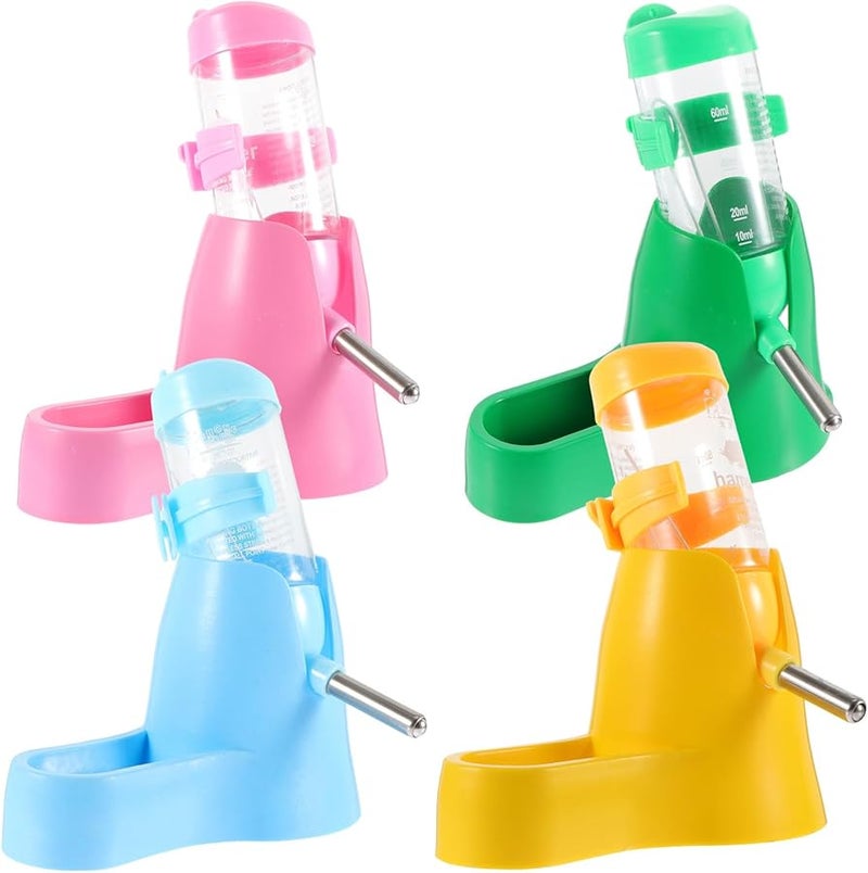 Hamster Water Bottle With Stand And Automatic Food Dispenser Blue Small Animal Feeding Accessories - Image 2