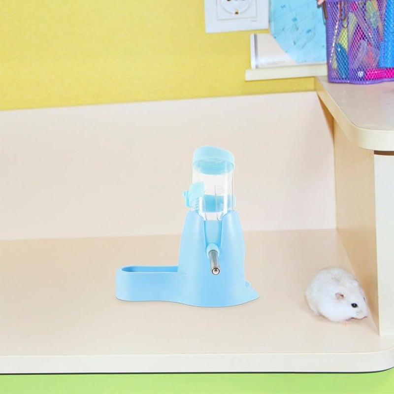 Hamster Water Bottle With Stand And Automatic Food Dispenser Blue Small Animal Feeding Accessories - Image 5
