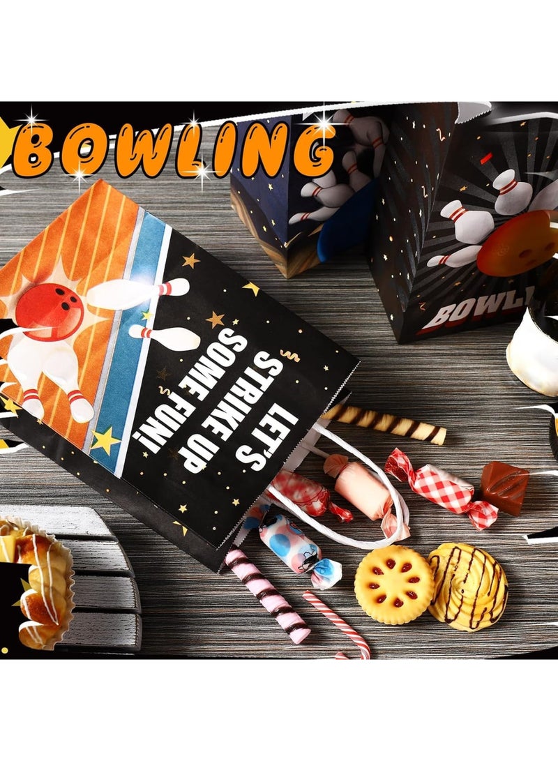 Bowling Party Favor Bags, 24Pcs Paper Gift Bags with Handles for Bowling Birthday Decorations, Sport Theme Candy Treat Pouch, Durable Party Supplies for Kids and Adults, Black - Image 3