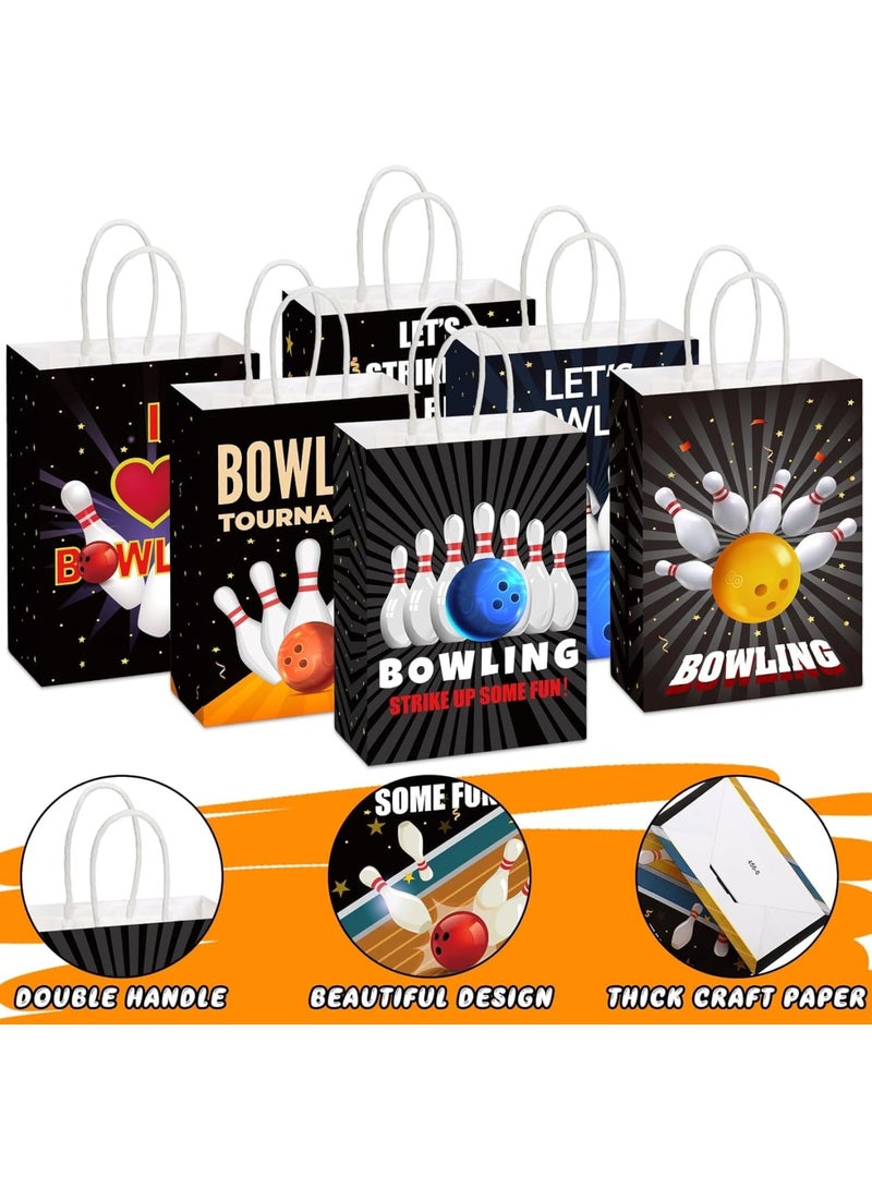 Bowling Party Favor Bags, 24Pcs Paper Gift Bags with Handles for Bowling Birthday Decorations, Sport Theme Candy Treat Pouch, Durable Party Supplies for Kids and Adults, Black - Image 5
