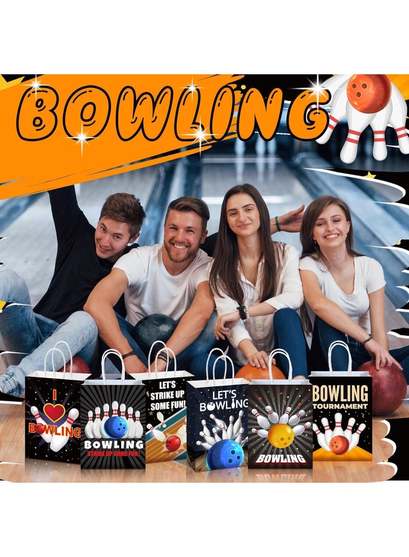 Bowling Party Favor Bags, 24Pcs Paper Gift Bags with Handles for Bowling Birthday Decorations, Sport Theme Candy Treat Pouch, Durable Party Supplies for Kids and Adults, Black - Image 4