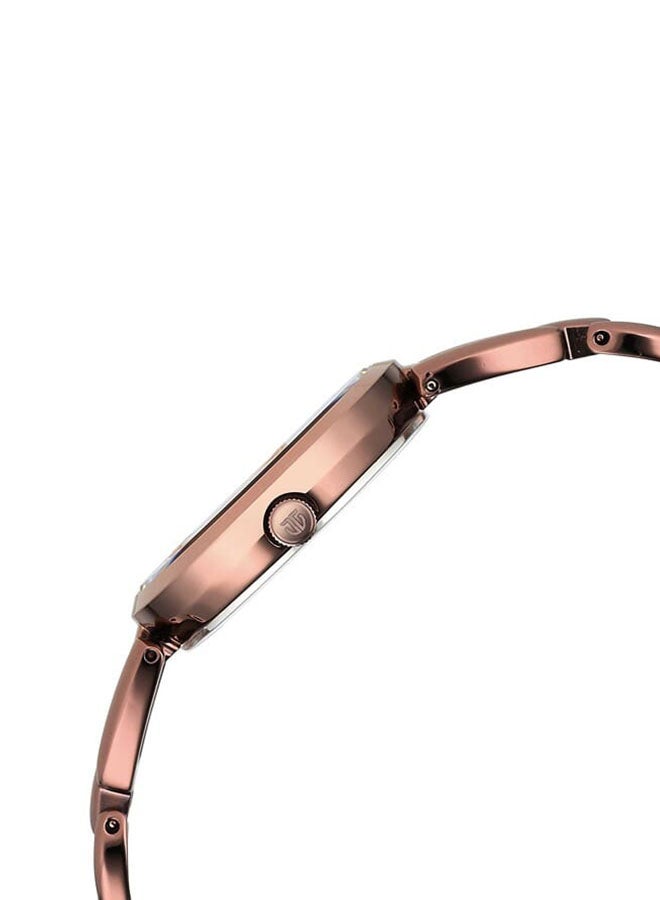 TITAN Raga Viva Quartz Analog With Date Rose Gold Dial Brown Metal Strap Watch For Women 2642Qm01  - Image 4
