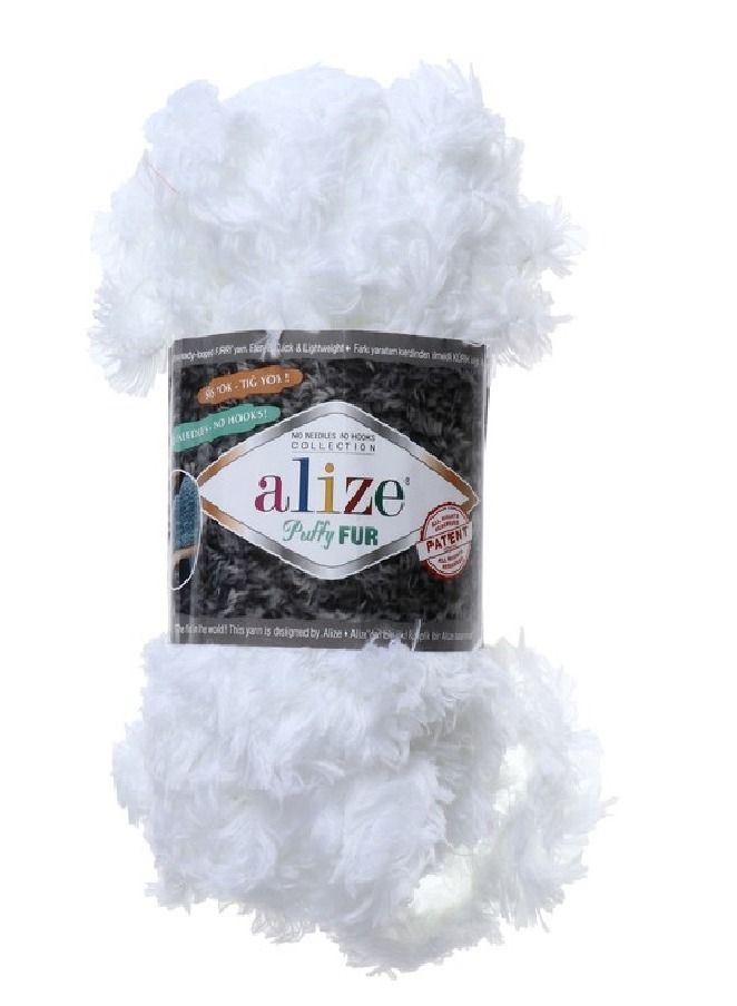 ALIZE خيوط الحياكة اليدوية من أليز بافي الفرو لون رقم 6100 (عبوة من 3 قطع)