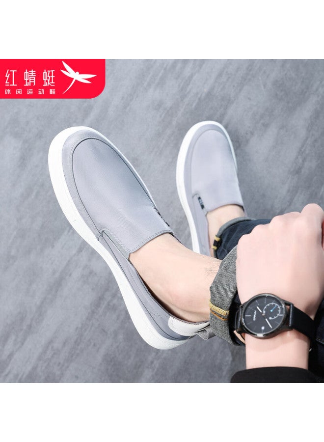 Red Dragonfly Men's Slip-on Old Beijing Cloth Shoes Soft Sole Lightweight Breathable Canvas Shoes Wxa150311 Gray Size 43