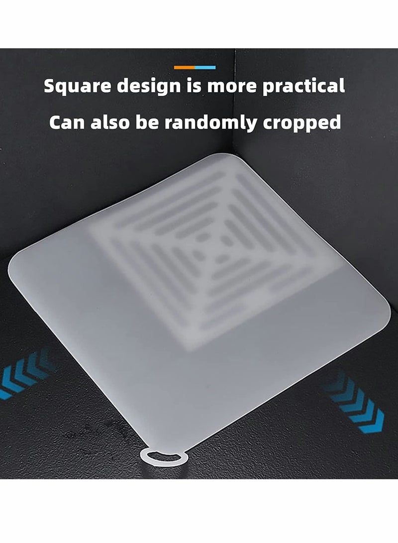 كابتن تيك Silicone Drain Cover White 8 in 20cm 2 Pcs Tub Stopper Floor Anti Odor Mat Drain Cover for Shower Floor Anti Cockroach Deodorizing Drain Cover Kitchen Seal for Kitchen Laundry Toilet and Else - Image 3