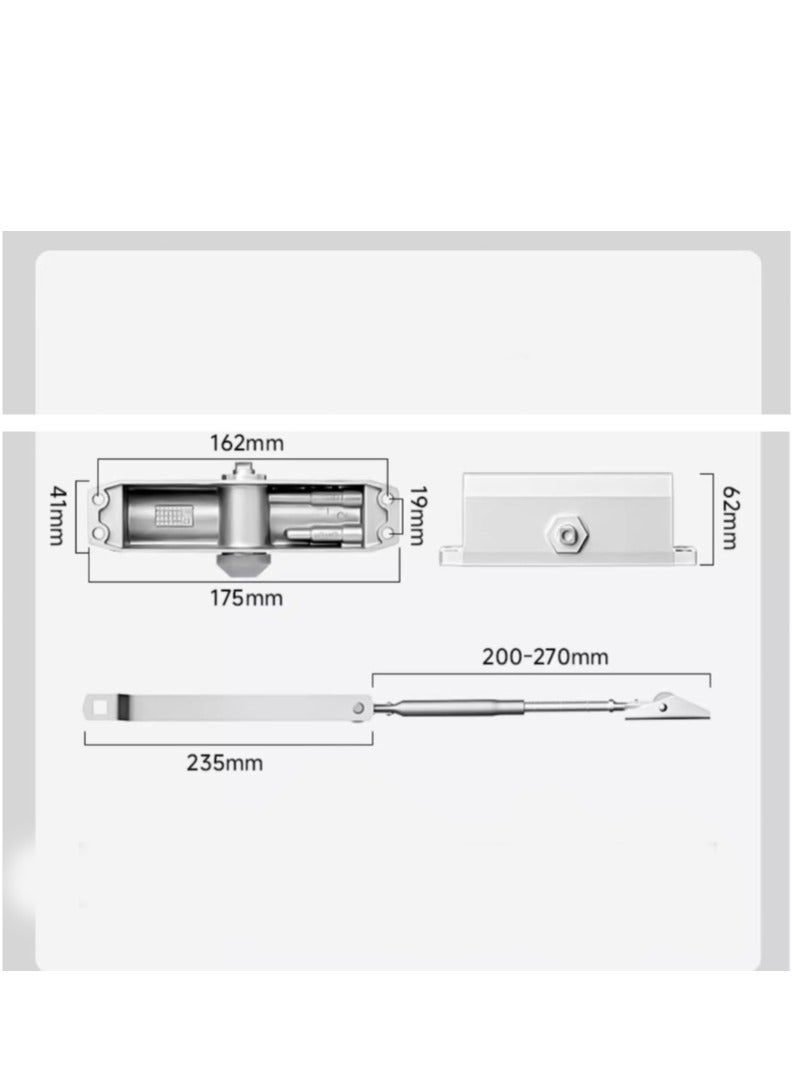 Flushrenic Automatic Door Closer,Automatic Door Closer Safety Spring Door Closer,Adjustable Quiet Door Closer , Heavy Duty Gate Closer,Residential and Light Commercial Use. - Image 3