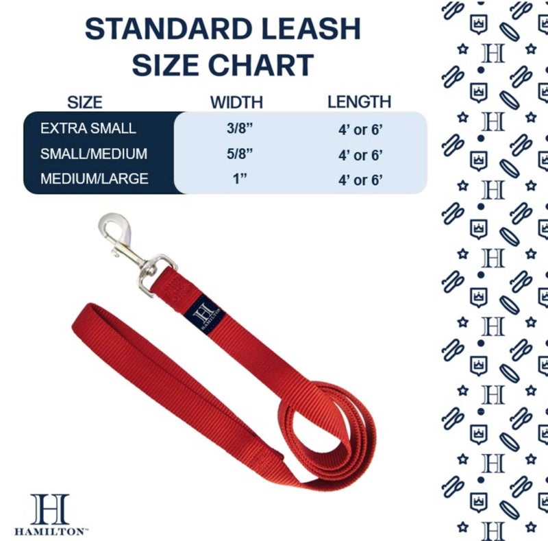 Hamilton Single Thick Deluxe Nylon Dog Leash with Swivel Snap, 1" by 6' Long, Teal - Image 3