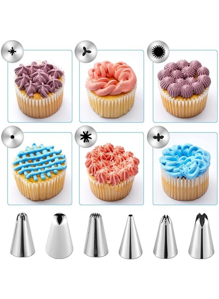 Reusable Piping Bags and Tips Set, Cake Decorating Tools with Icing Pastry Bags, Icing Bags Tips, Couplers and Frosting Bags Ties for Cookie Cupcakes - Image 4