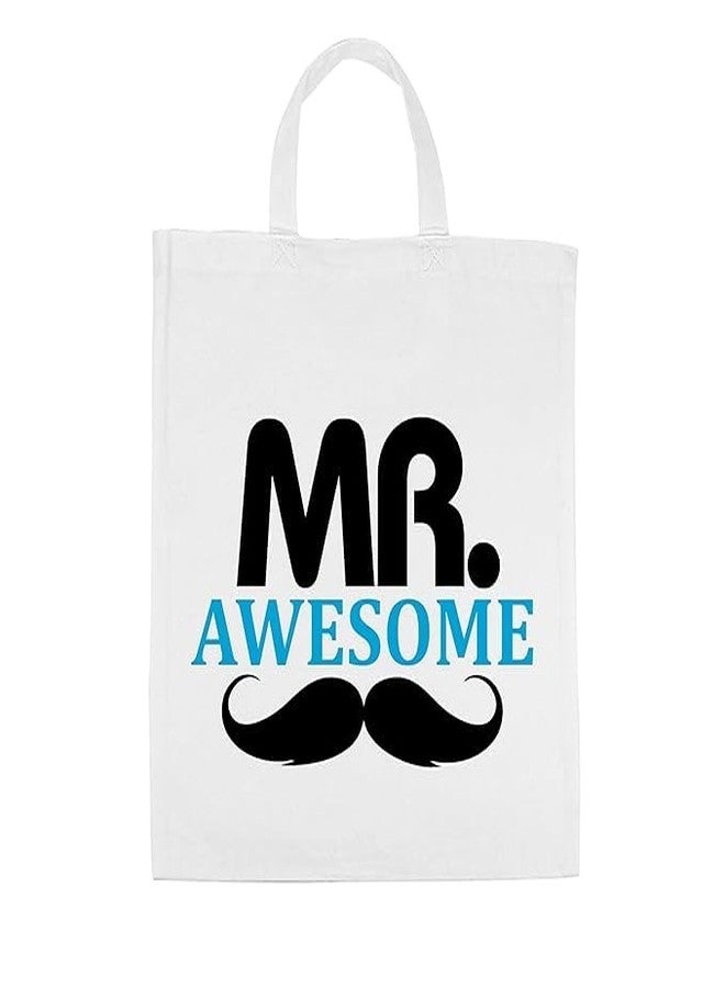Crazy Sutra Bindazz Canvas Tote Bag - Printed Stylish Tote Bags, Reusable Shopping Bag (Tote_Mr_Awesome) - Image 2