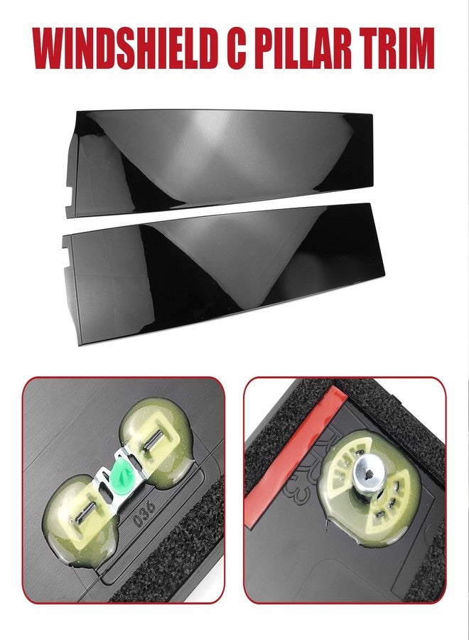 FEXON زوج من زينة الأبواب الخلفية اليسرى واليمنى، متوافقة مع سيارات شيفروليه سوبربان 3500HD / كاديلاك إسكاليد ESV / جي إم سي يوكون XL موديلات 2015-2018، لون أسود لامع، لوحة تزيين النوافذ، بديل للرقم 926-247/926-248 - Image 5