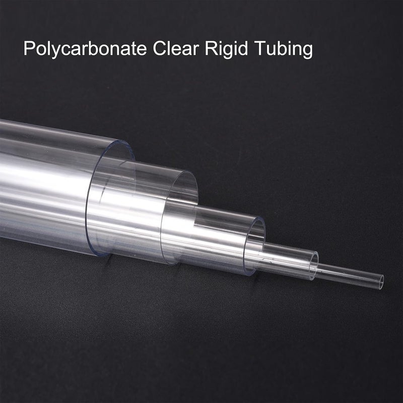 uxcell Clear Rigid Tubing 9mm(0.35") ID x 13mm(1/2") OD x 1Ft Length Round Plastic Polycarbonate Tube - Image 4