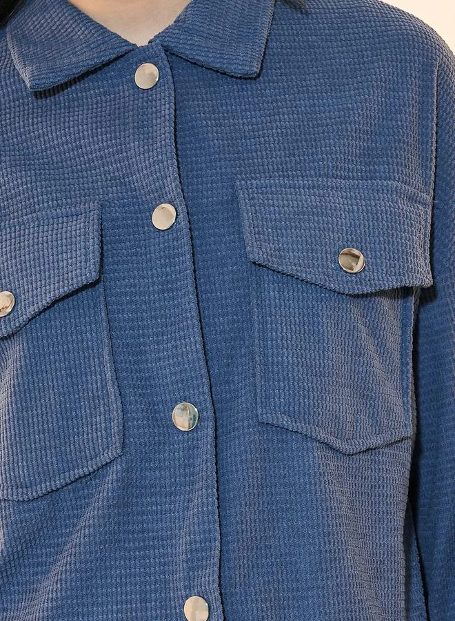 Take Two Oversized Corduroy Jacket with Flap Pockets
