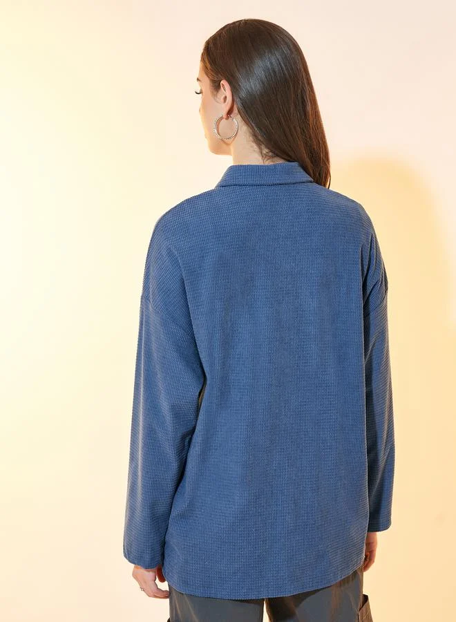 Take Two Oversized Corduroy Jacket with Flap Pockets