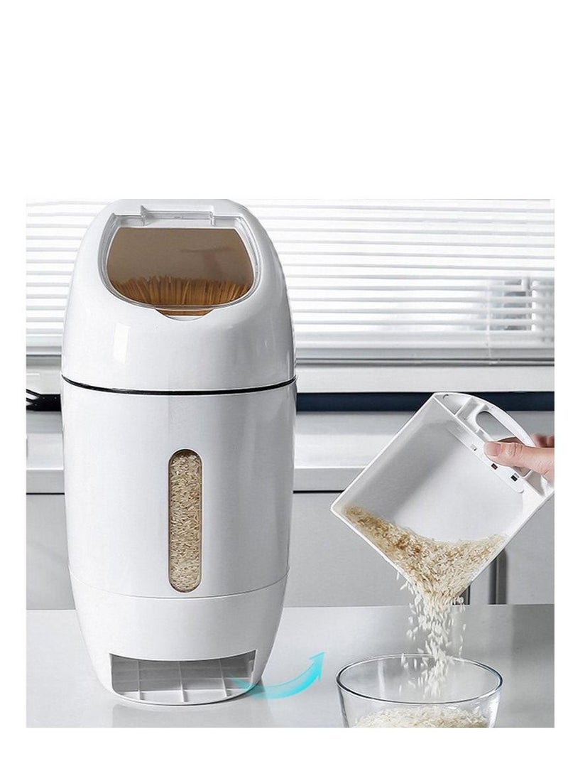 EMZJ Sealed Rice Bucket Grain Dispenser Storage Box Dry Food Container Kitchen Moisture-Proof Barrel XQ-013 - Image 1