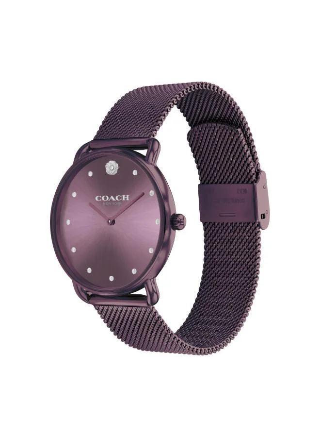 COACH  2-Hand Elliot Collection Quartz Movement Watch For Women With Purple Stainless Steel Bracelet - 14504211 for Women | Best Price UAE