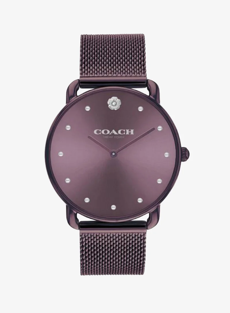 COACH 2-Hand Elliot Collection Quartz Movement Watch For Women With Purple Stainless Steel Bracelet - 14504211